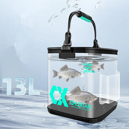 13L Fish Bucket EVA Thickened Transparent, Foldable!