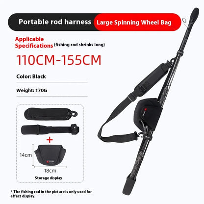 Lightweight Portable Fishing Rod Bag – Protective Cover with Bundling Strap for Lure Rods, Travel & Bicycle Fishing