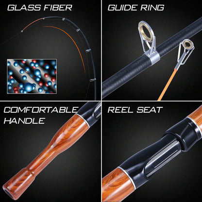 Telescopic Fishing Rod & Reel Combo – 1.6m Fiberglass Travel Rod with 3000 Spinning Reel, 13BB, 5.2:1 Gear Ratio & Fishing Line