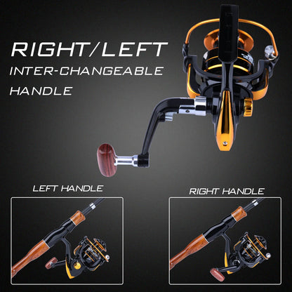 Telescopic Fishing Rod & Reel Combo – 1.6m Fiberglass Travel Rod with 3000 Spinning Reel, 13BB, 5.2:1 Gear Ratio & Fishing Line