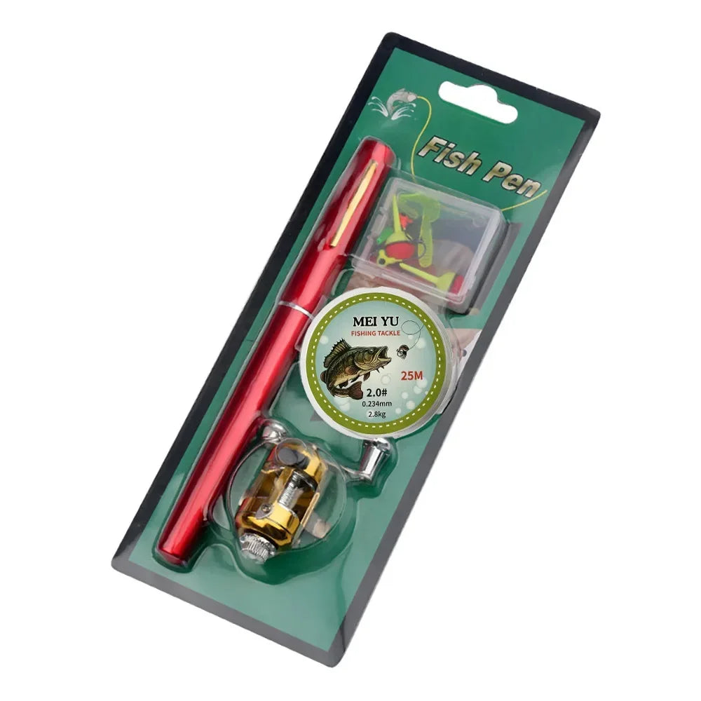 fish everywhere pocket pen style fishing rod and reel kit Pocket Fishing Kit: Telescopic Mini Pen Fishing Rod And Reel Combo 🌟 – Fishcampvietnam