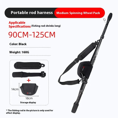 Lightweight Portable Fishing Rod Bag – Protective Cover with Bundling Strap for Lure Rods, Travel & Bicycle Fishing