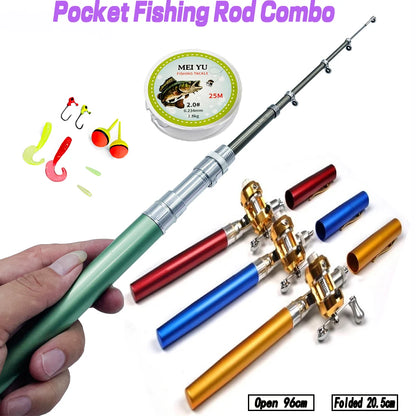 Pocket Fishing Kit: Telescopic Mini Pen Rod Combo 🌟