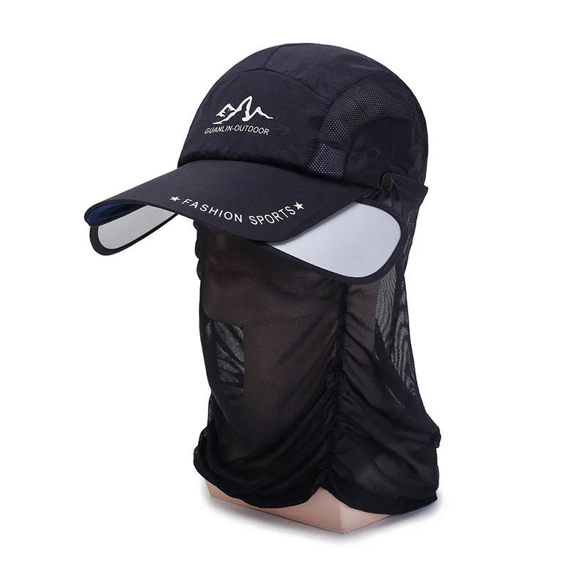 360° Portable Fishing Sun Hat – UV Protection Wide Brim Hat with Detachable Neck Flap for Fishing, Hiking & Outdoor Adventures