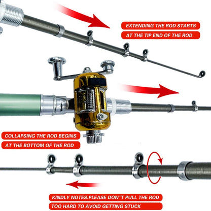 Pocket Fishing Kit: Telescopic Mini Pen Rod Combo 🌟