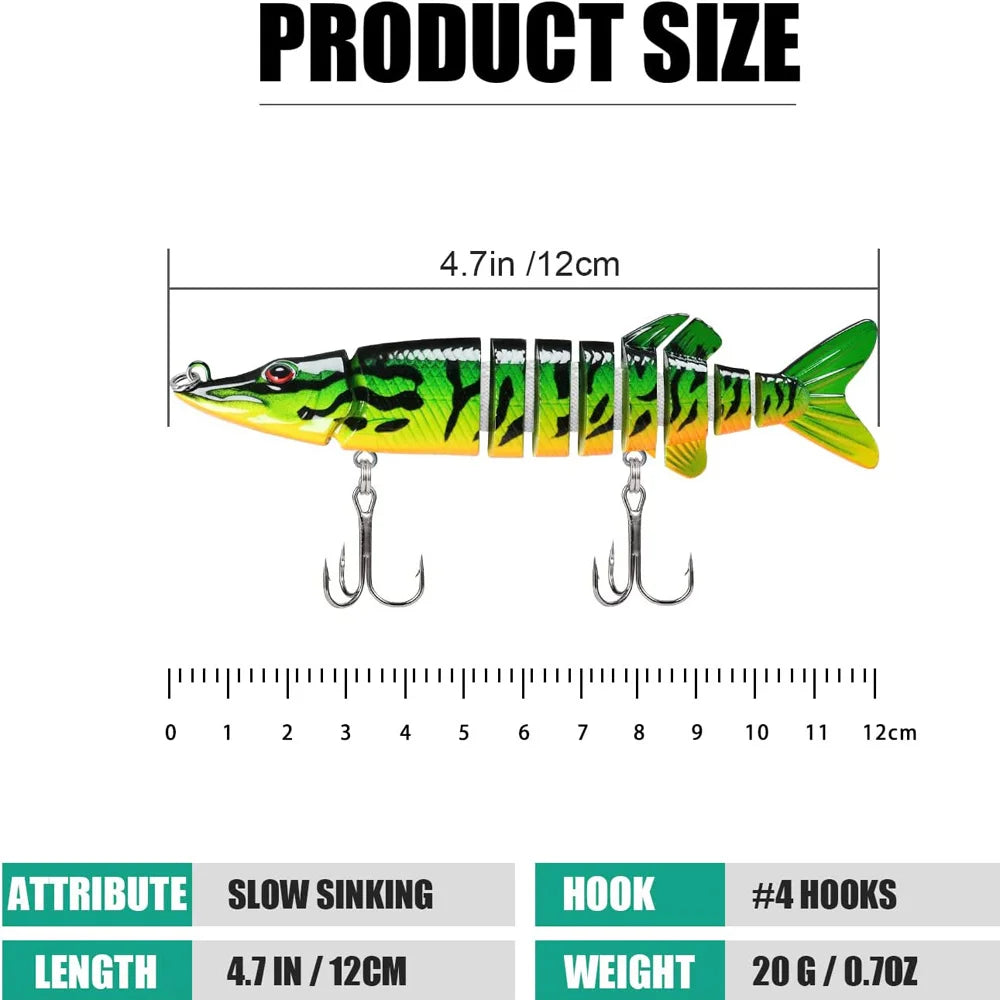 bionic multi jointed fish lures ANFS Fishing Lures for Bass Trout Multi Jointed Swimbaits Slow Sinking – Fishcampvietnam