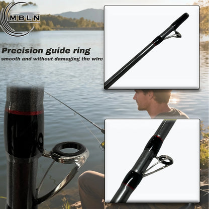 🎣 Ultra-Light Carbon Baitcasting Raft Rod – Long-Distance Shore Casting Power & Precision