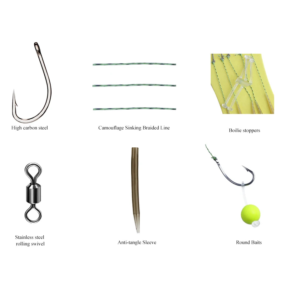 5Pcs European Carp Fishing Hooks with Floats - Premium Bait Tackle for Carp Fishing