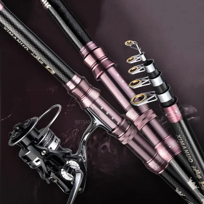 Telescopic Titan Fishing Rods: Extendable, Durable, and Ready for Adventure 2.4M,2.7M,3.6M,3.9M,4.5M 🎣