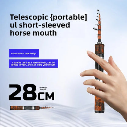 Telescopic Carbon Fiber Fishing Rod 1.5–1.8m | Portable Ultralight Spinning & Casting Pole 🎣