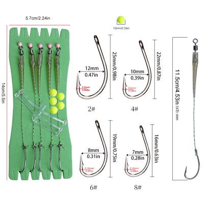 5Pcs European Carp Fishing Hooks with Floats - Premium Bait Tackle for Carp Fishing