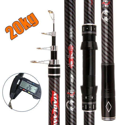 Ultra-Distance Carbon Telescopic Surf Casting Rod – 2.1m to 4.5m | Heavy Duty Travel Fishing Pole 🎣🌊