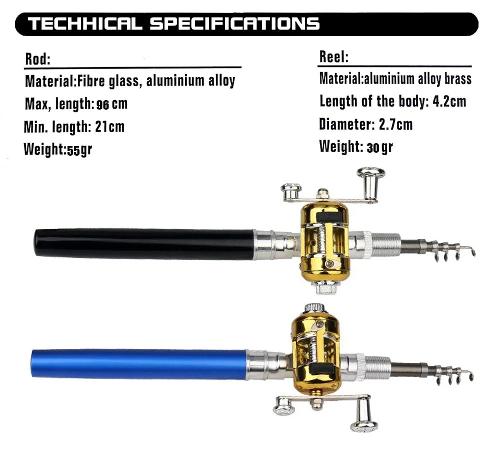 Pocket Fishing Kit: Telescopic Mini Pen Fishing Rod And Reel Combo Fishcampvietnam Pocket Fishing Kit: Telescopic Mini Pen Fishing Rod And Reel Combo Fishcampvietnam