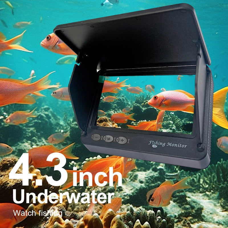 Portable 1080P Fish Depth Finder with 4.3” LCD & Night Vision | Underwater Fishing Camera 220°