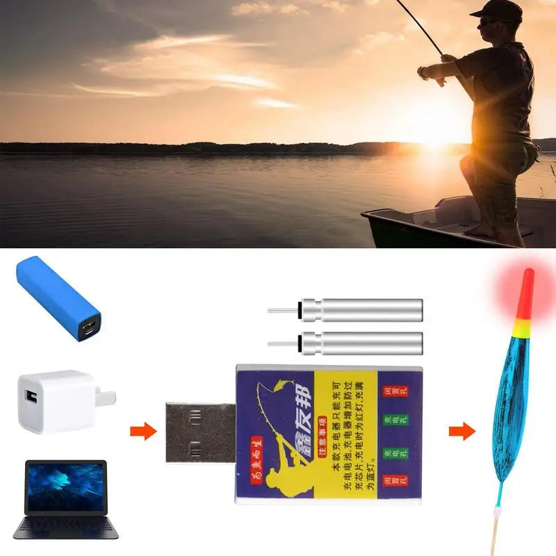 USB Luminous Fish Float Battery Charger - Cr425 Lithium Battery