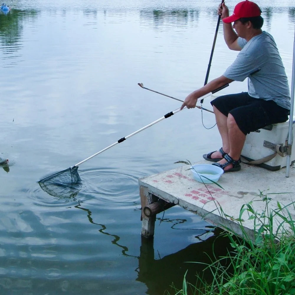 expanding fishing poles 190cm 92cm 55cm π£ Telescopic Landing Net Folding Fishing Pole Extendin β Fishcampvietnam