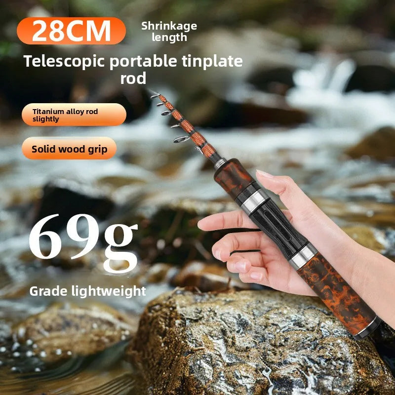 Telescopic Carbon Fiber Fishing Rod 1.5–1.8m | Portable Ultralight Spinning & Casting Pole 🎣