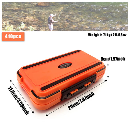 🎣 Premium 170–410PCS Professional Fishing Kit with Tackle Box – Hooks, Sinkers & Swivels for Bass, Trout & Saltwater Fishing