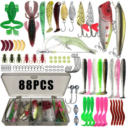 Best Multi-Lure Fishing Kit – Complete 86/88/136/149/366pcs Tackle Box for Bass, Pike & Trout