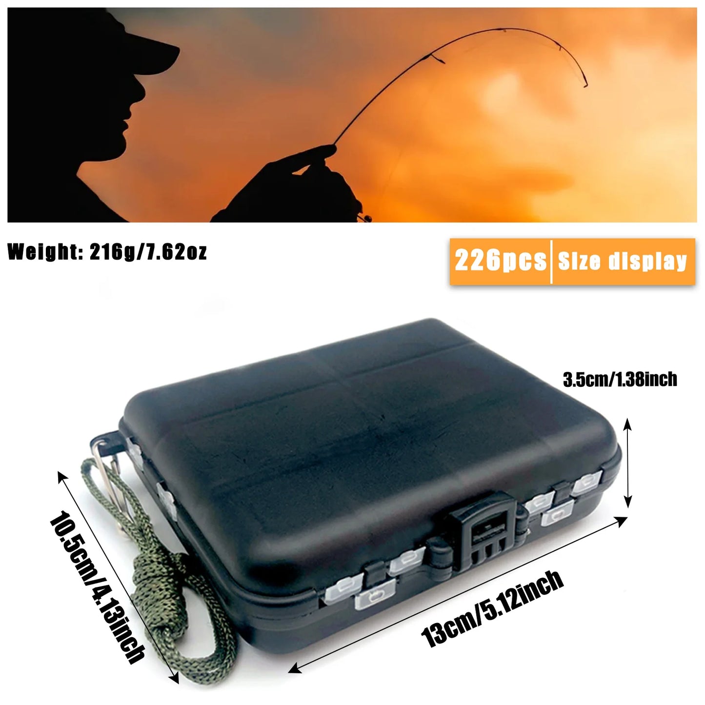 🎣 Premium 170–410PCS Professional Fishing Kit with Tackle Box – Hooks, Sinkers & Swivels for Bass, Trout & Saltwater Fishing