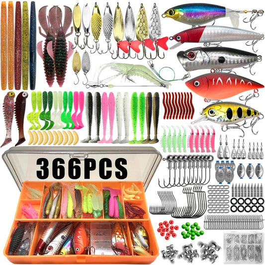 Best Multi-Lure Fishing Kit – Complete 86/88/136/149/366pcs Tackle Box for Bass, Pike & Trout